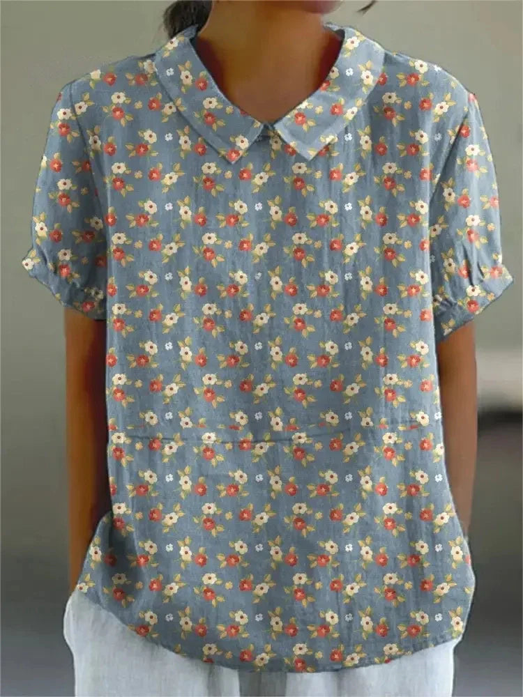 Floral Patterned Cotton Top