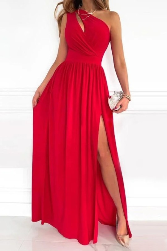 Elegant One-Shoulder Evening Gown by Novella