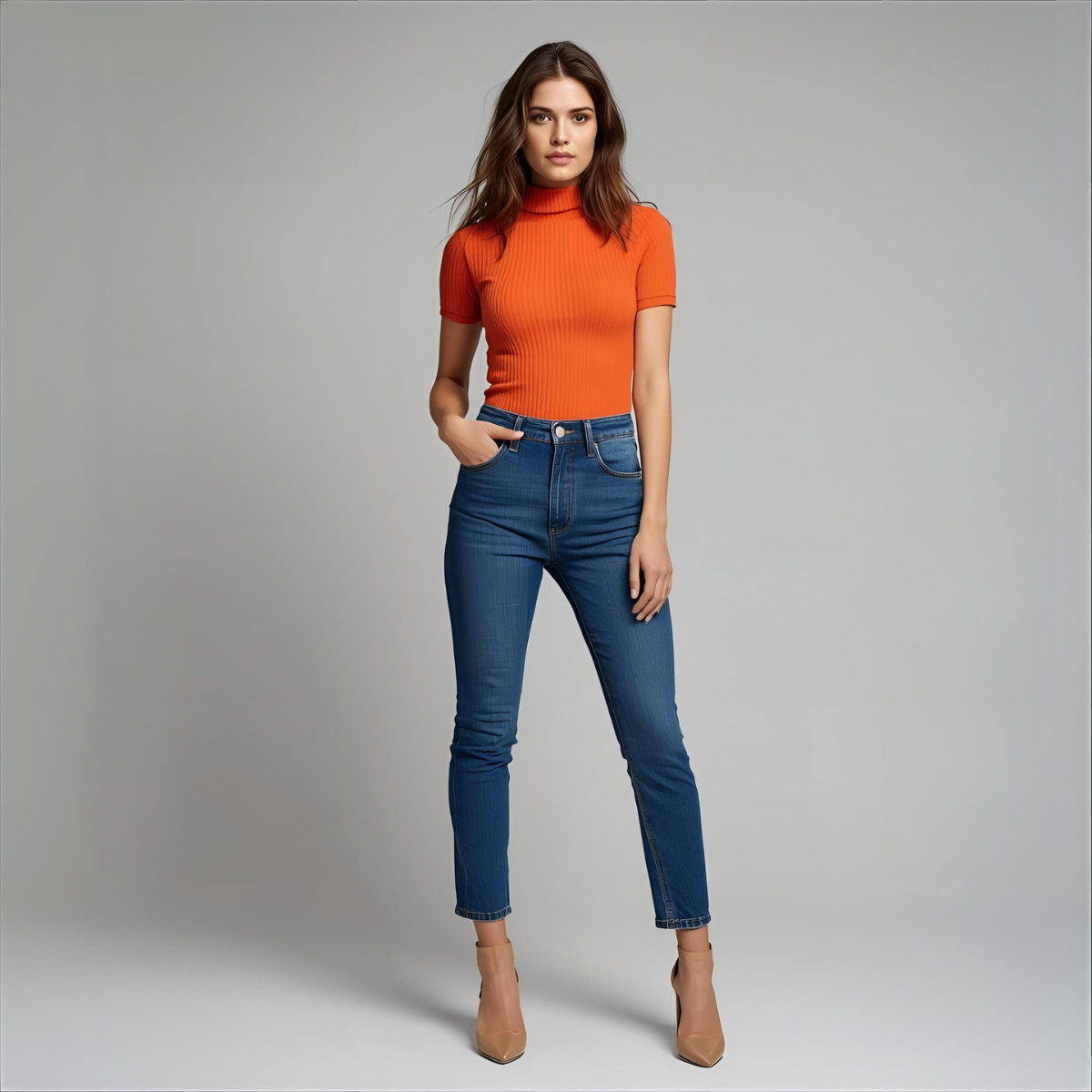 CITRINA | Orange Short-Sleeve Elegant Stylish Top