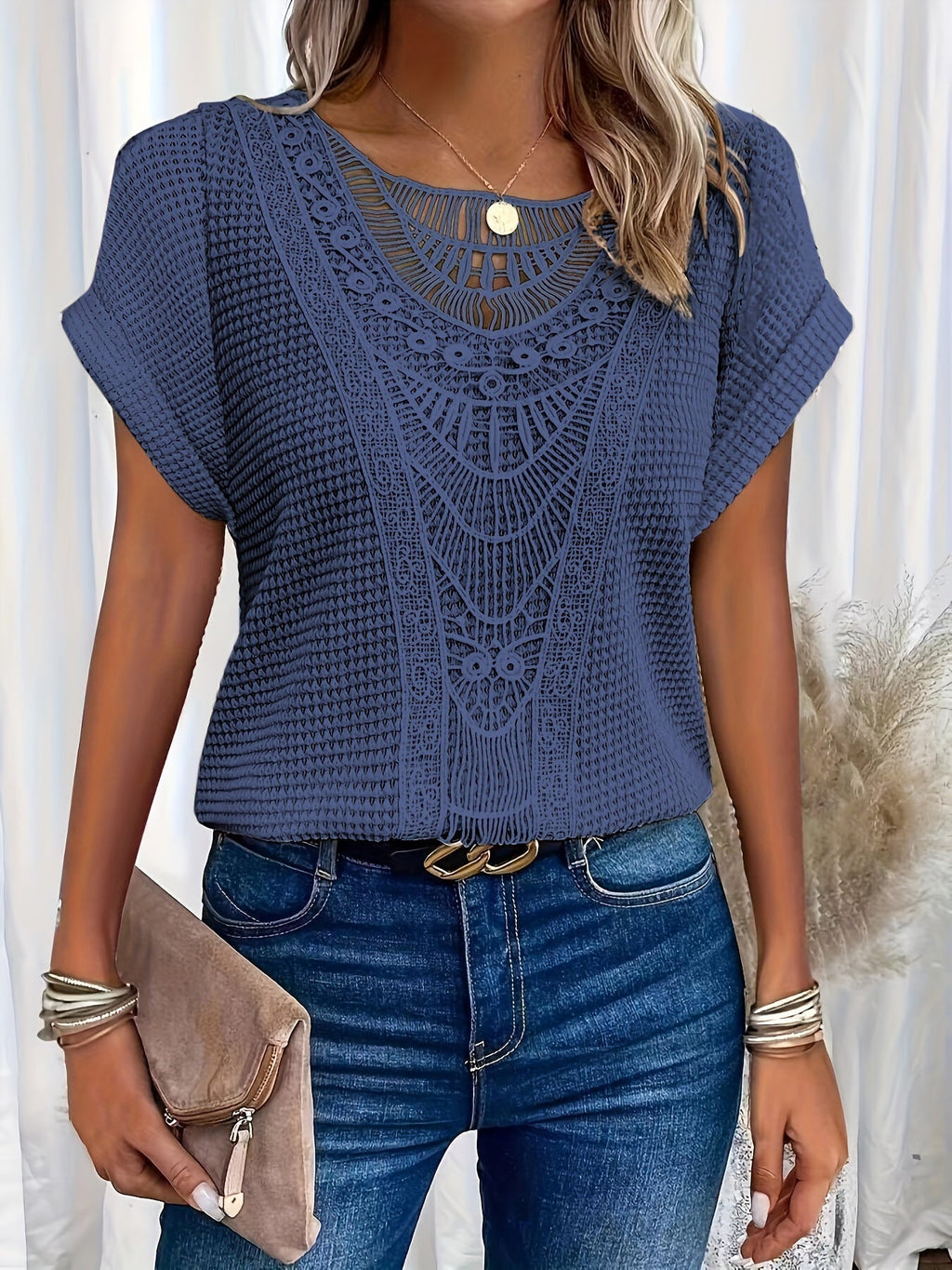 Stylish Lace T-Shirt with Fashionable Details