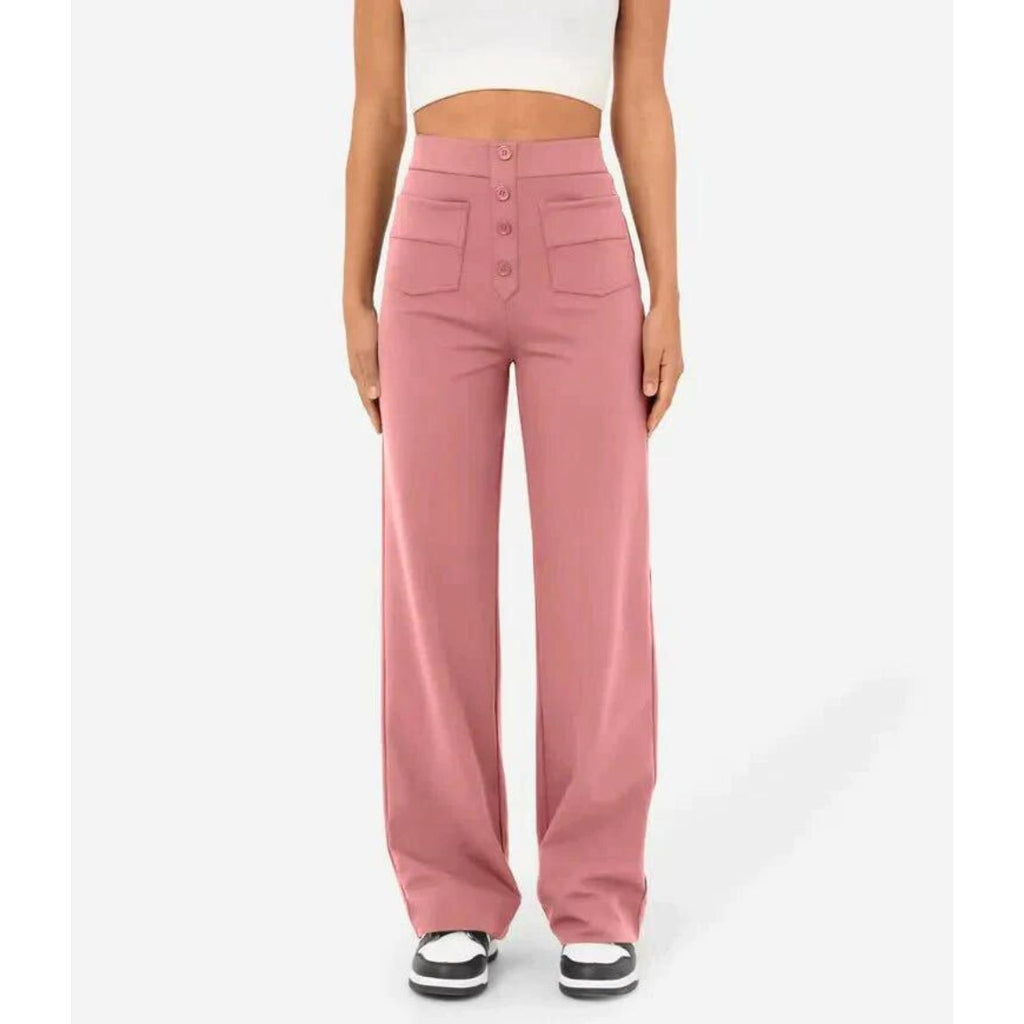 Flexible High-Waisted Stretch Trousers