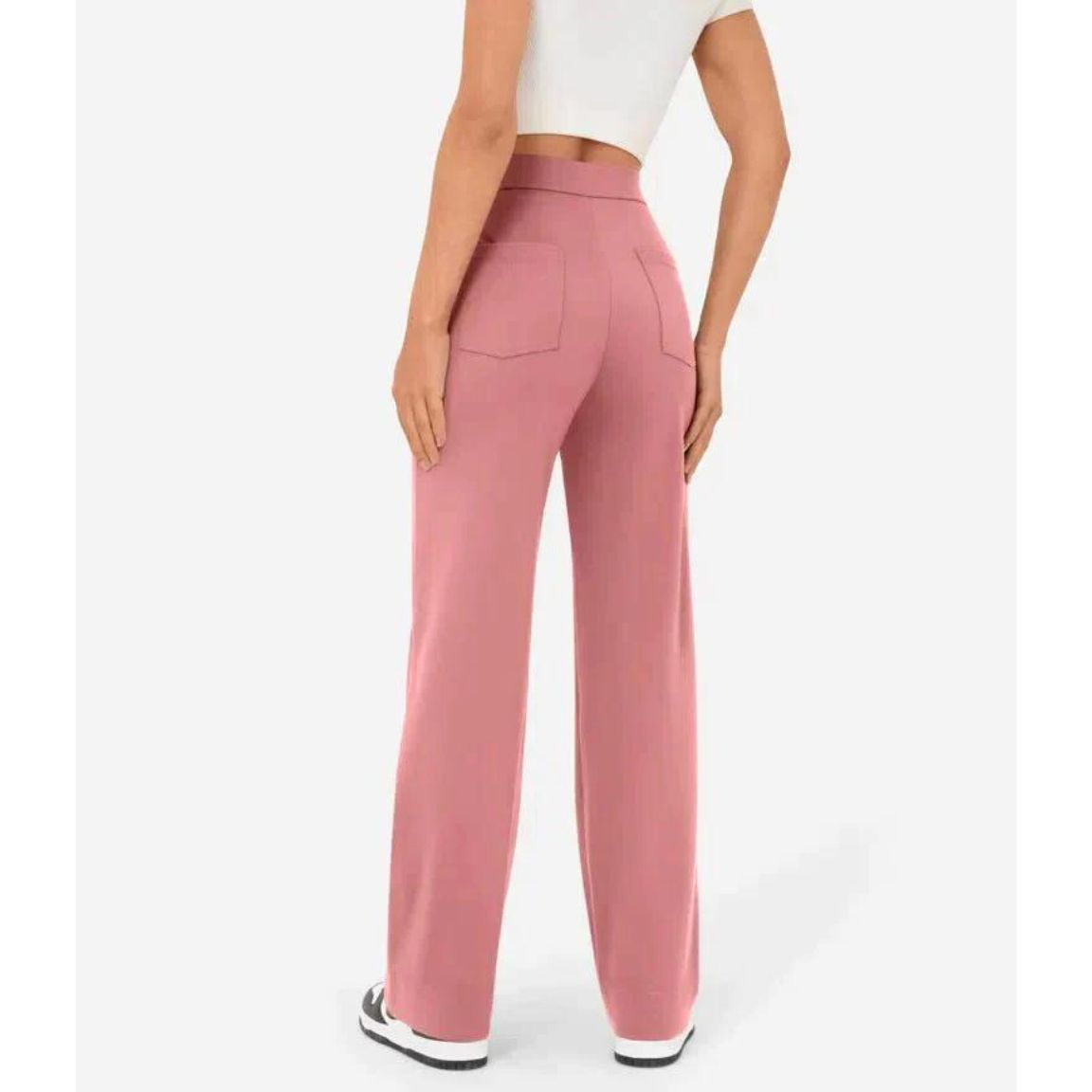 Flexible High-Waisted Stretch Trousers