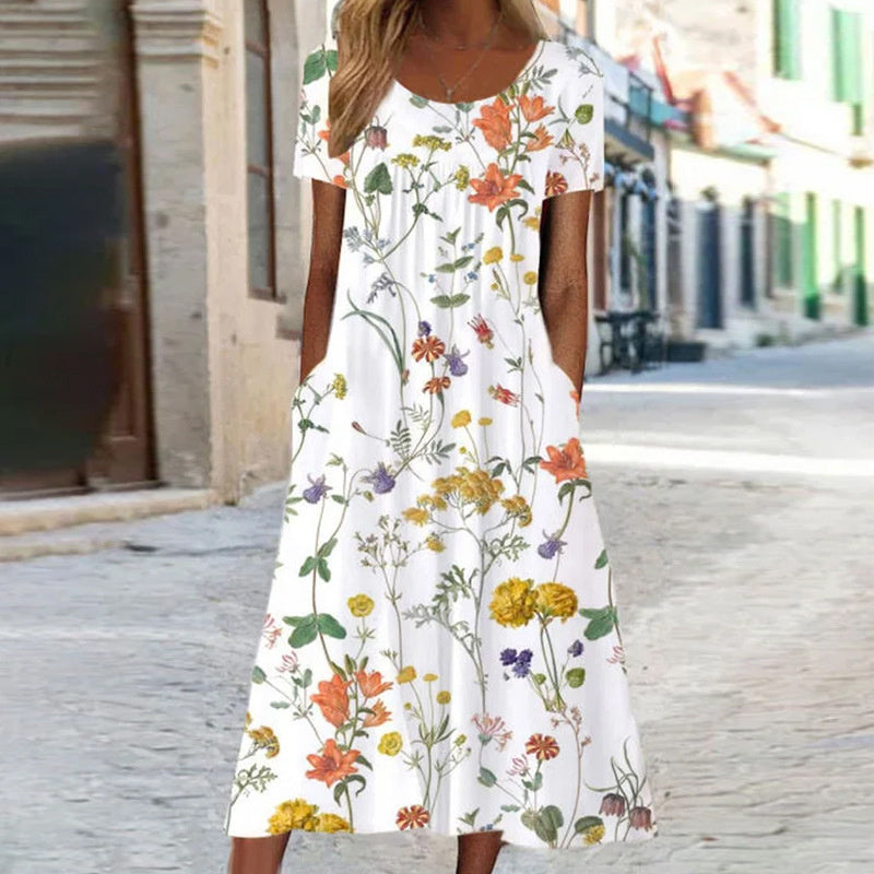 Stylish Floral Dress with Tummy Control Feature