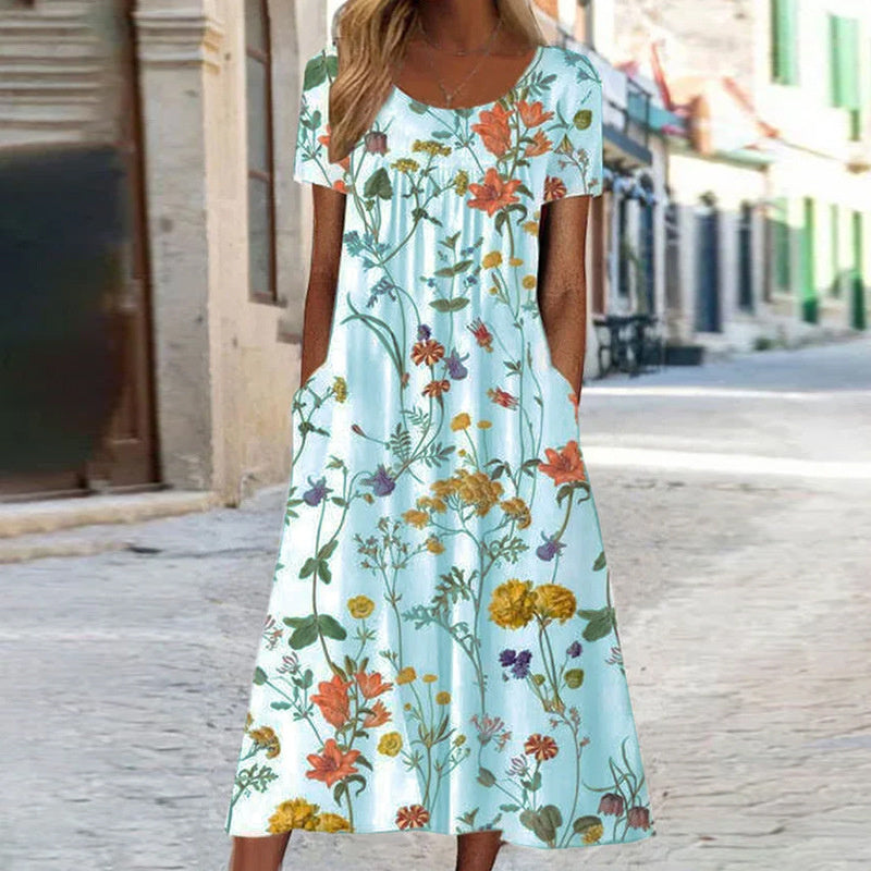 Stylish Floral Dress with Tummy Control Feature