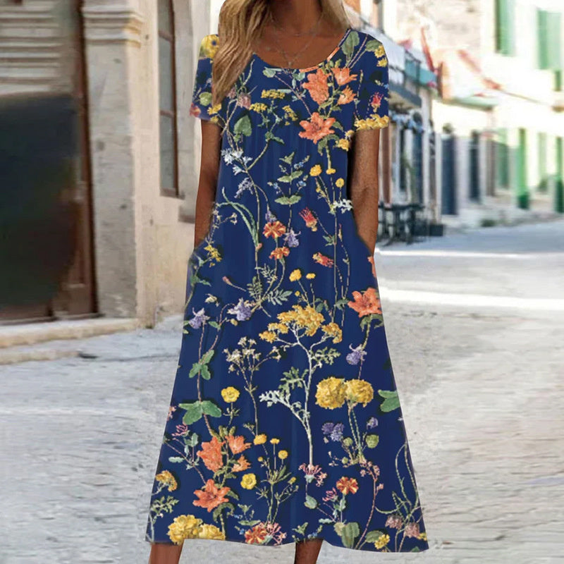 Stylish Floral Dress with Tummy Control Feature