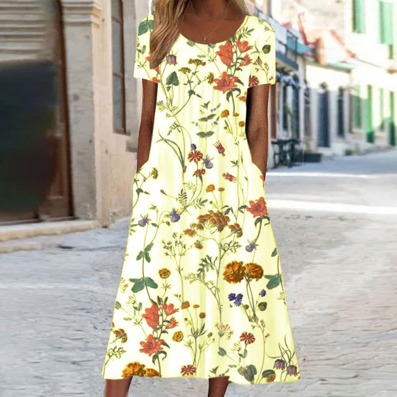 Stylish Floral Dress with Tummy Control Feature