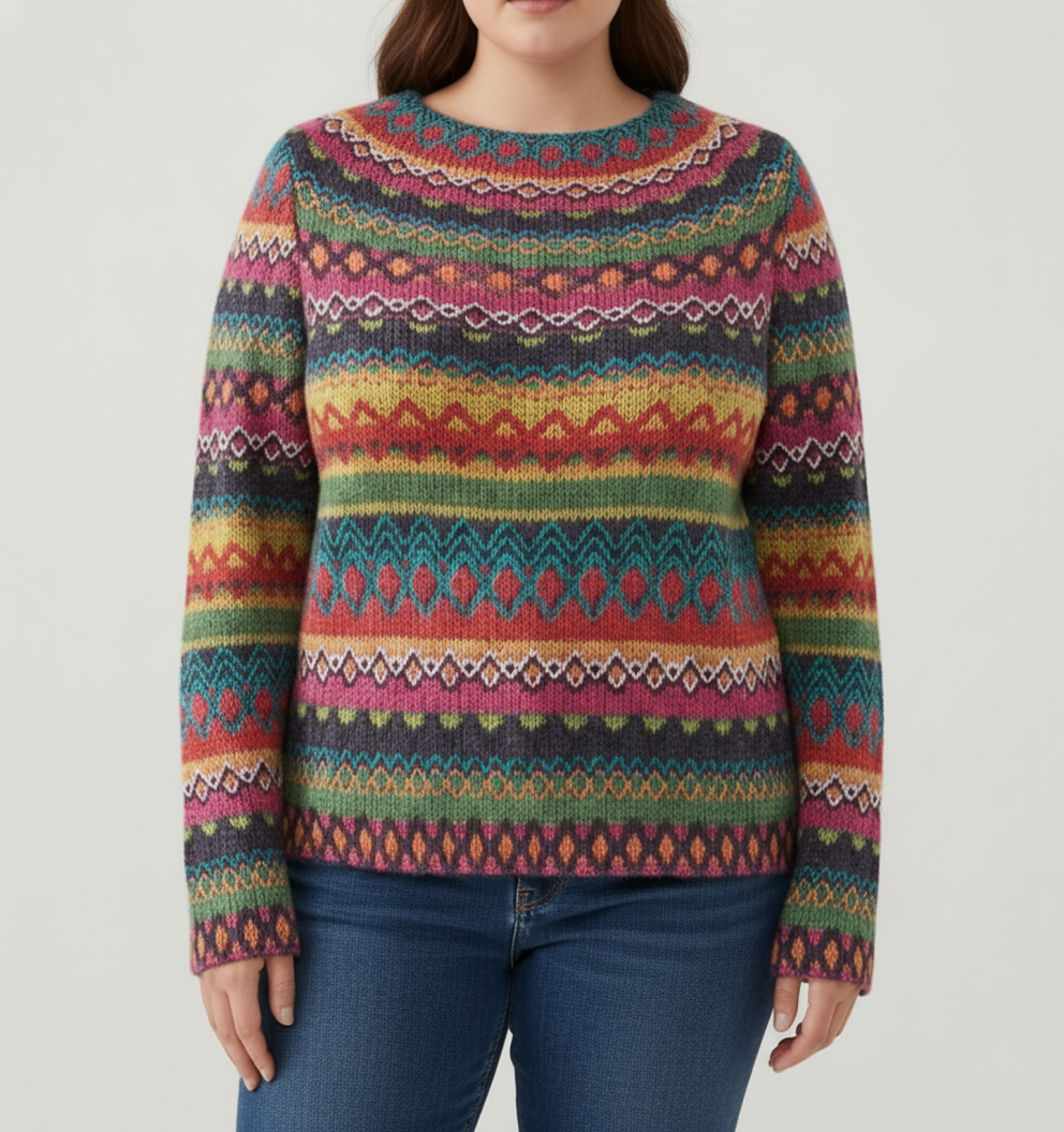 Vibrant Knit Sweater for Plus Size Women