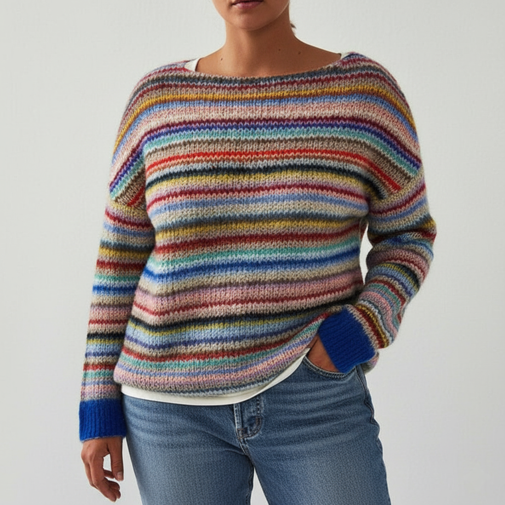 Vibrant Knit Sweater for Plus Size Women