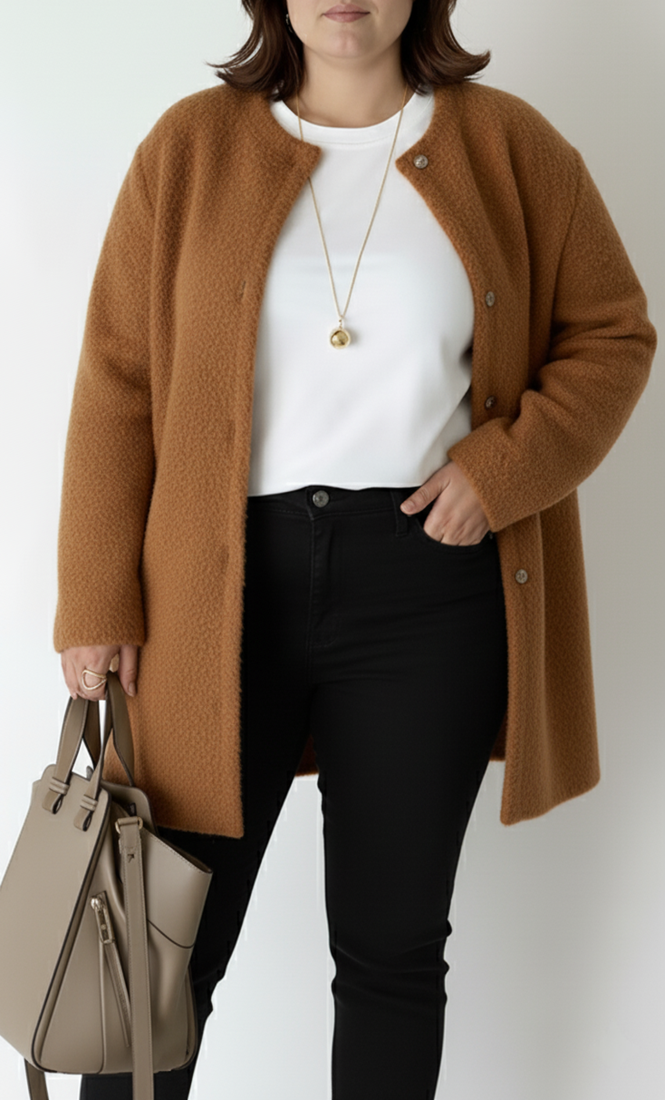 Chic Plus Size Relaxed Knit Cardigan for Women