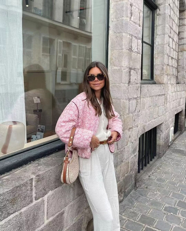 BLOOM – Women's Pink Quilted Patchwork Jacket