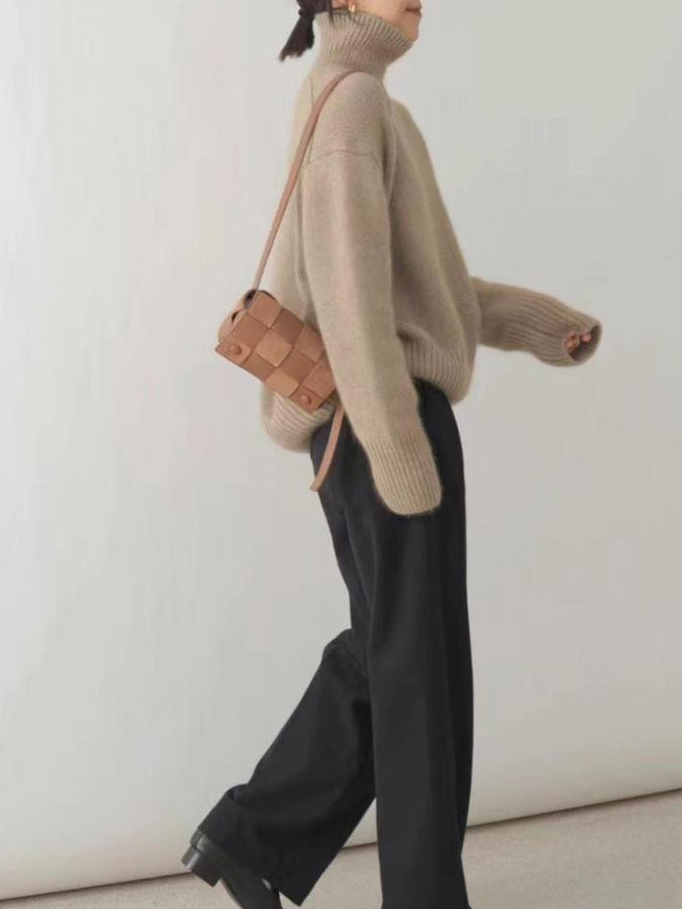 Stylish Women's Knit Turtleneck Pullover