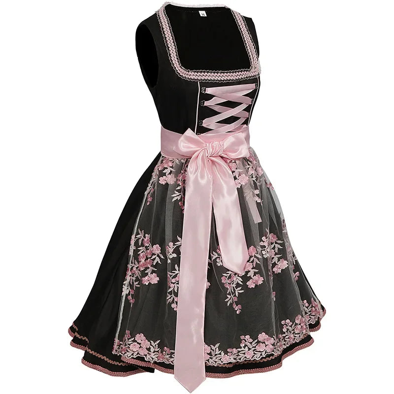 Charming Floral Dirndl Dress Ideal for Oktoberfest Festivities