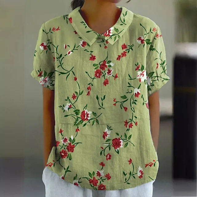 Floral Patterned Cotton Top