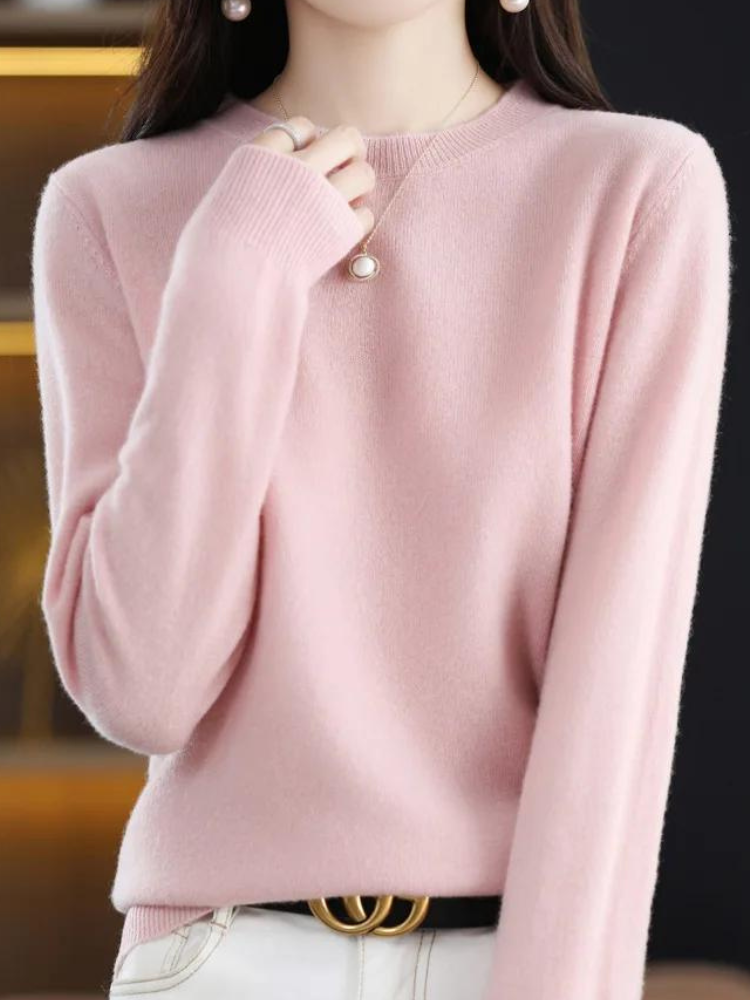 Cozy Long-Sleeve Wool Sweater for Ultimate Warmth