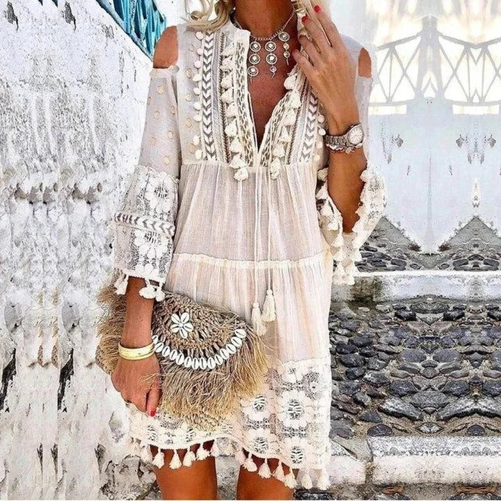 Boho Chic Lace Mini Dress