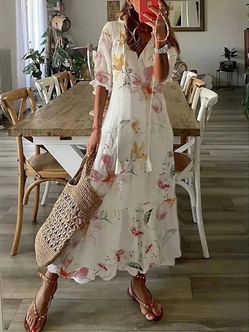 Boho Chic Natural Fabric Dress