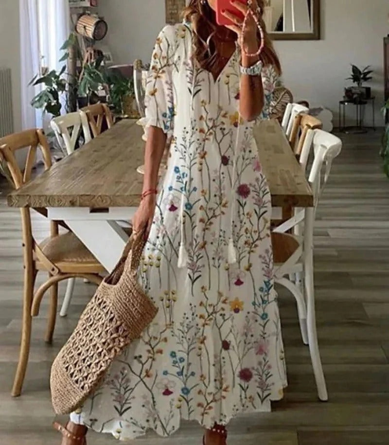 Boho Chic Natural Fabric Dress